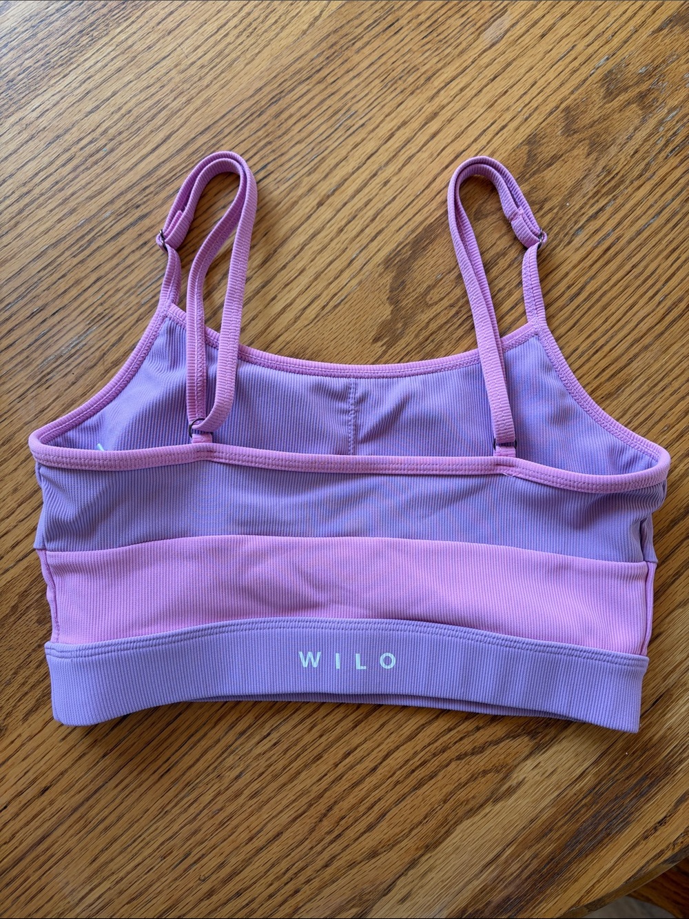 XS Wilo The Label Strappy Ribbed Sports Bra Lilac-Pink Colorblock